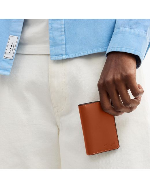 COACH Brown Id Wallet for men