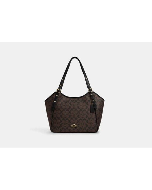 COACH Meadow Shoulder Bag In Signature Canvas in Black Lyst