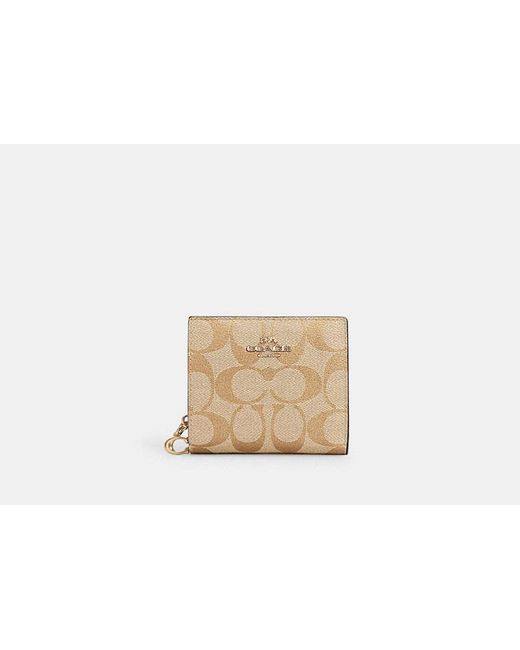 COACH Black Snap Wallet In Signature Canvas