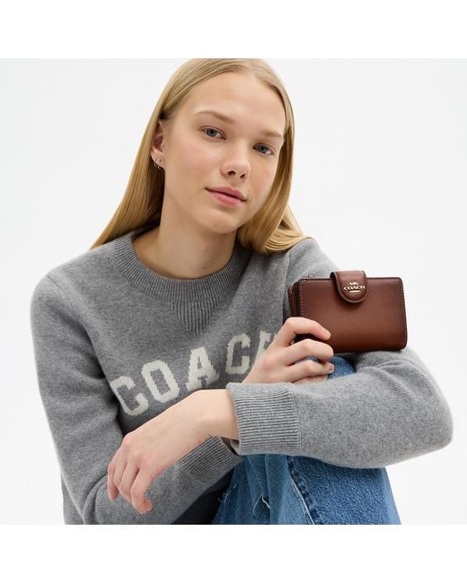 COACH Brown Medium Corner Zip Wallet