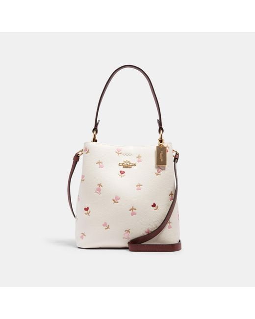 COACH Multicolor Small Town Bucket Bag With Heart Floral Print