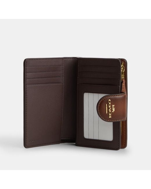 COACH Brown Medium Corner Zip Wallet