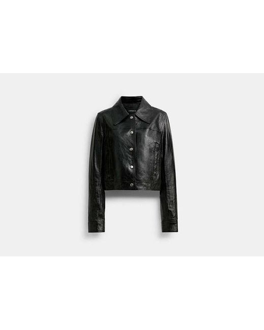 COACH Black Patent Leather Jacket
