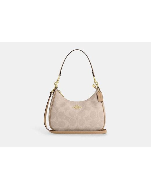 COACH Black Teri Hobo Bag In Blocked Signature Canvas