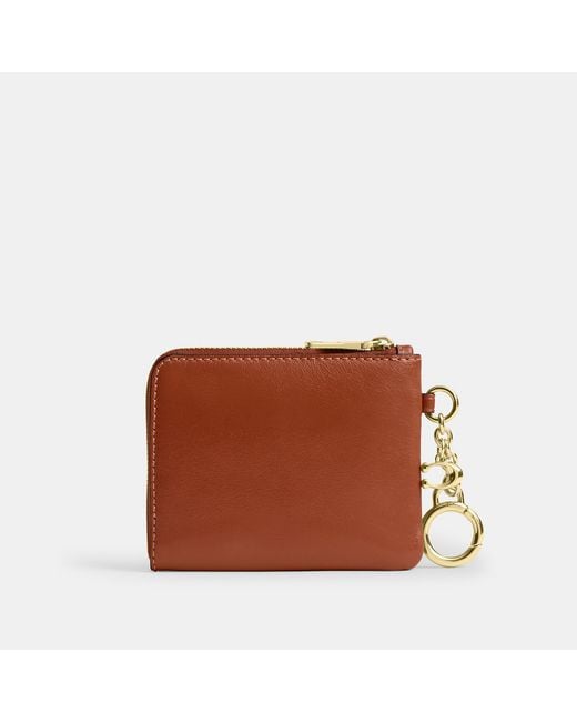 COACH Brown Small Corner Zip Wallet