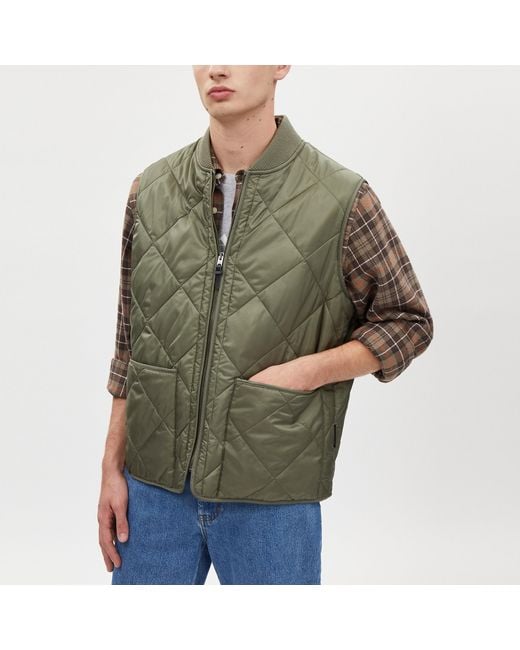 COACH Green Quilted Vest for men