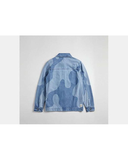 COACH Blue Denim Jacket In Wavy Wash