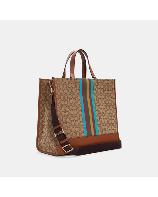 ★スタイリッシュ★COACH DEMPSEY TOTE ＆ WITH PATCH Coach XL Dempsey Tote 40 In Signature Jacquard With Stripe