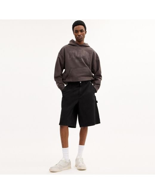 COACH Black Canvas Shorts for men