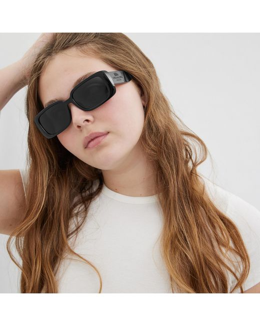 COACH Black Narrow Rectangle Sunglasses