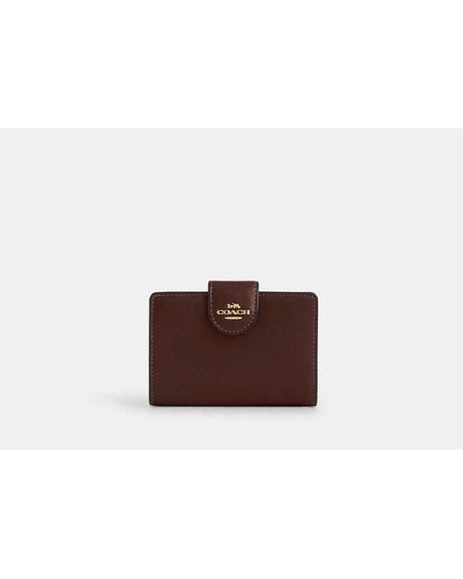 COACH Brown Medium Corner Zip Wallet