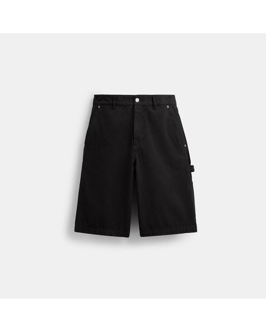 COACH Black Canvas Shorts for men