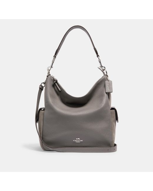 COACH Kristin 19312 Woven Leather Shoulder Bag Handbag Purse Mushroom Taupe  Grey | Leather shoulder bag, Handbag, Purses