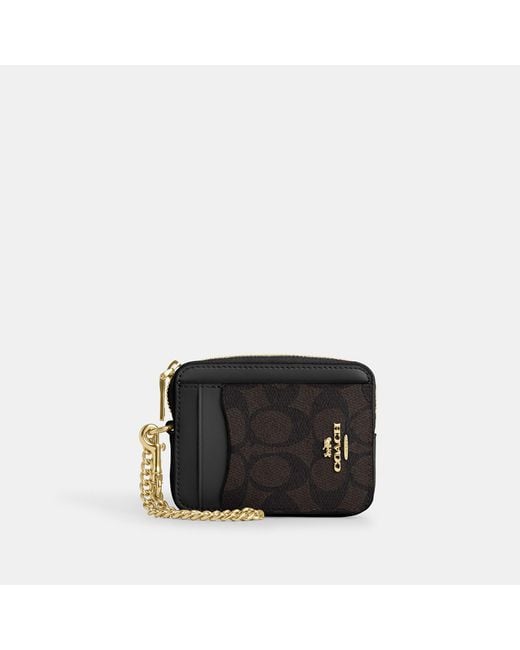 COACH Black Zip Card Case