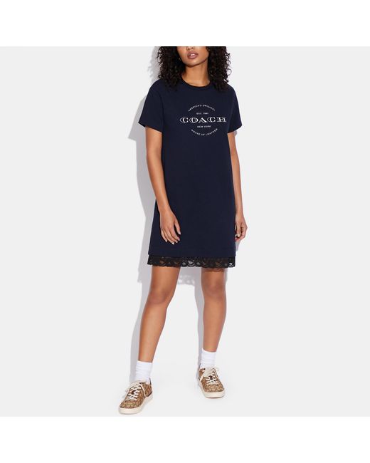Coach Outlet Jersey Dress With Lace Hem 