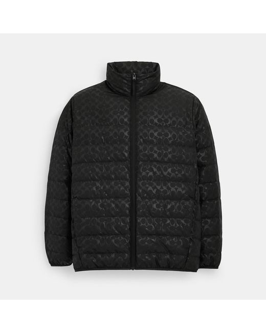 COACH Black Lightweight Down Puffer Jacket for men