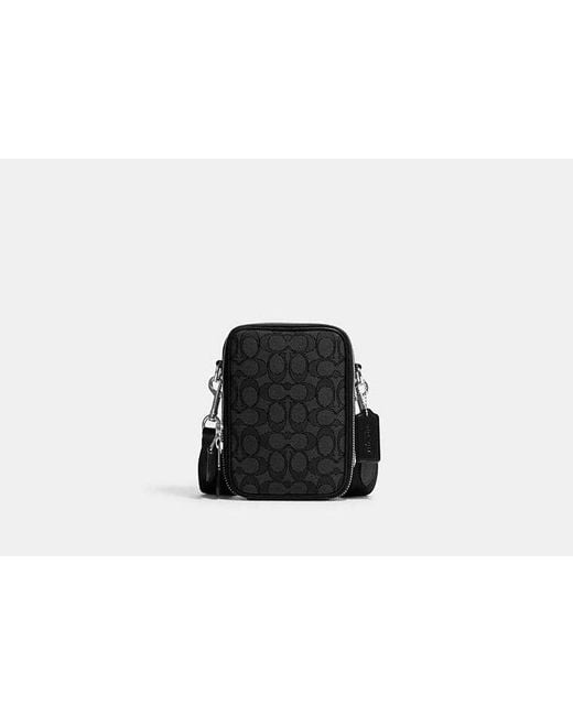 COACH Black Stanton Crossbody In Signature Jacquard for men