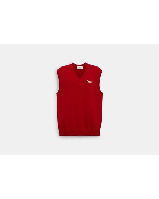 COACH Red Sweater Vest
