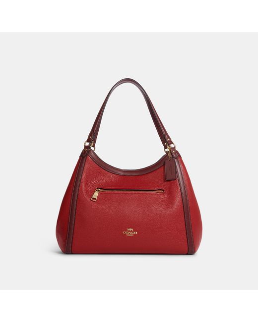 Coach Outlet Leather Kristy Shoulder Bag In Colorblock in Red Lyst