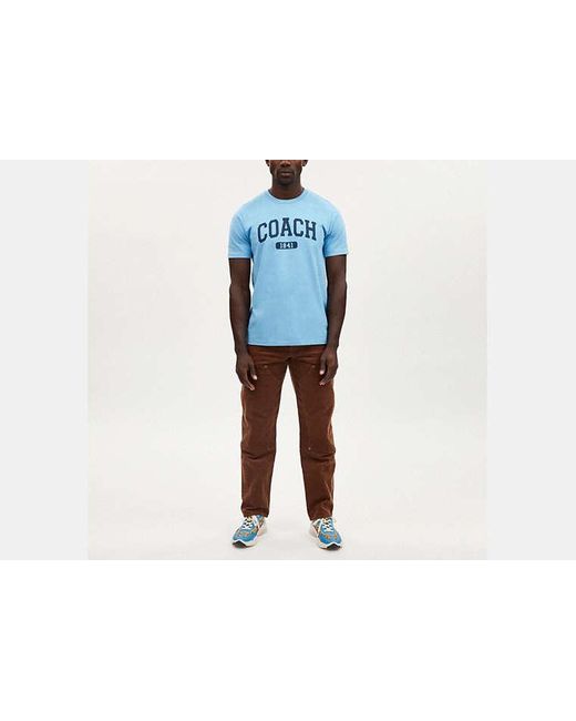 COACH Blue Varsity T Shirt for men