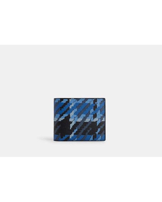COACH Blue 3 In 1 Wallet With Plaid Print for men