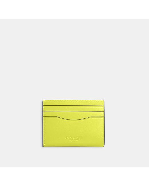Coach Outlet Yellow Slim Id Card Case for men
