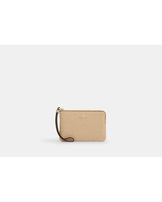 COACH Black Corner Zip Wristlet