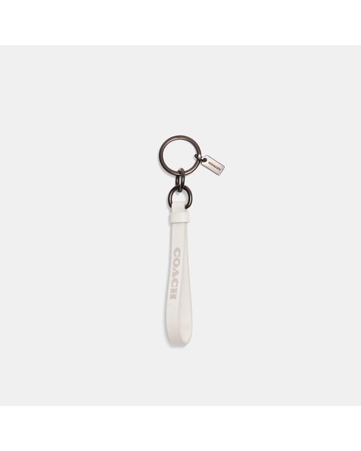 Coach Outlet White Loop Key Fob for men