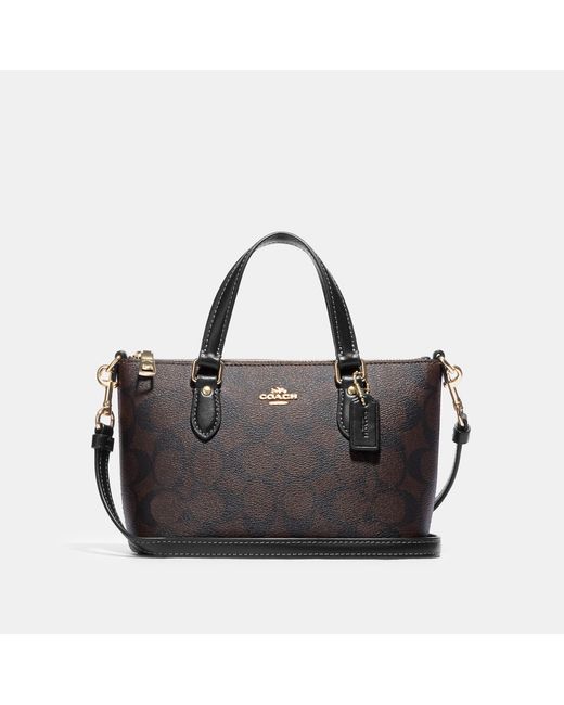 Coach Outlet Mini Gallery Crossbody In Signature Canvas in Black Lyst