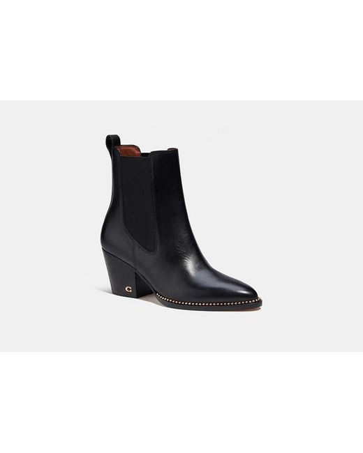 【COACH】レディース＊スタッズ付き レザーブーツ Pierce Bootie やや傷や汚れあり】COACH コーチ レディース スタッズ付き