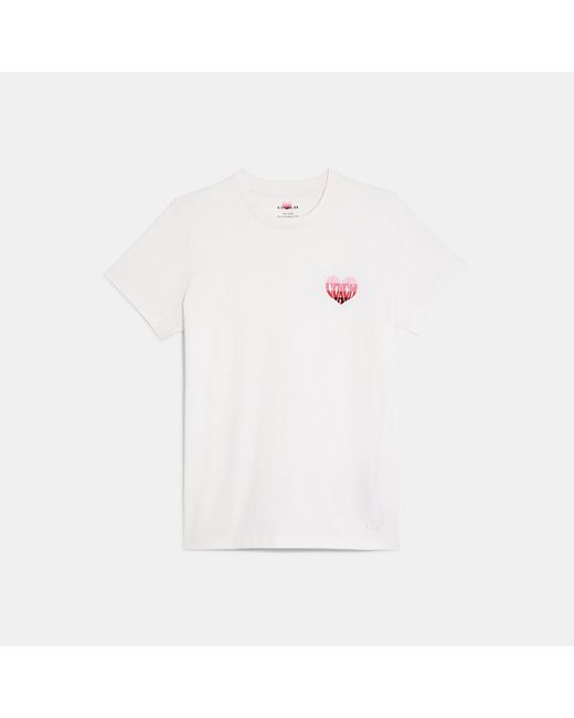 COACH White Signature Heart T-shirt