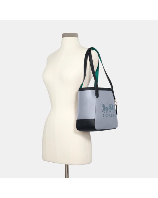 Tote in colorblock with horse and carriage Clearance