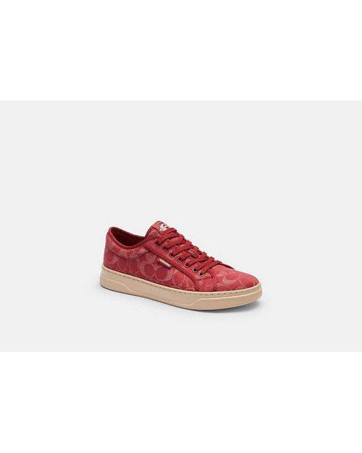 COACH Canvas Sneaker in Red | Lyst