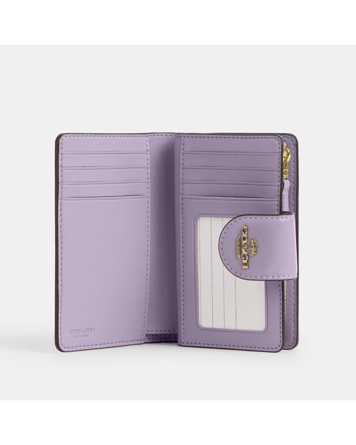 COACH Purple Medium Corner Zip Wallet