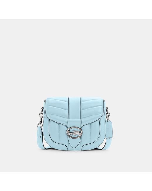 Coach Outlet Blue Georgie Saddle Bag With Quilting