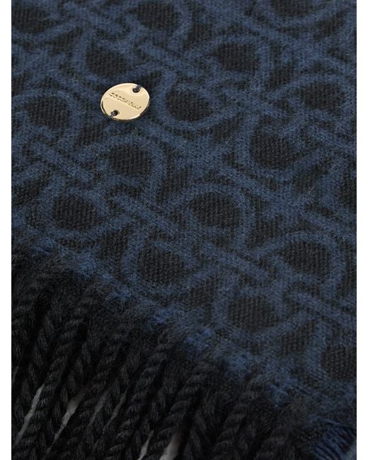 Coccinelle Blue Schal Aus Einer Wollmischung Monogram Wool