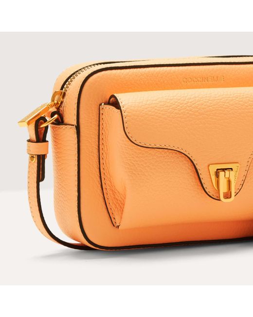 Coccinelle Orange Grainy Leather Mini Bag Beat Soft Mini