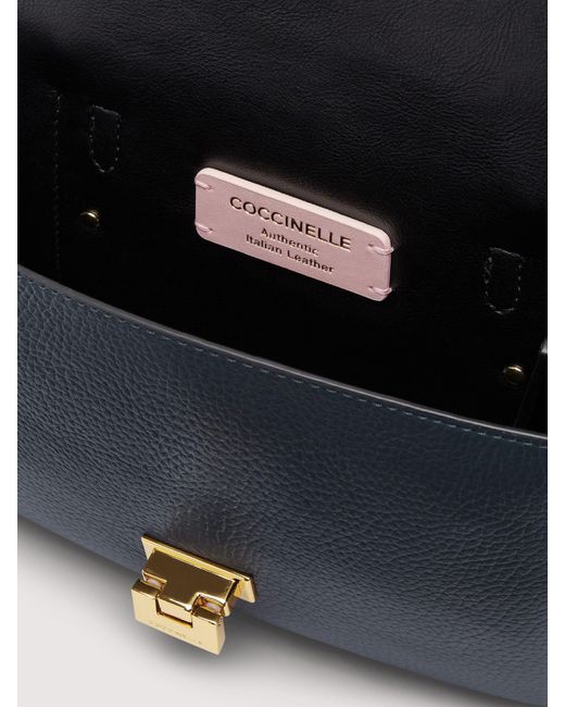 Coccinelle Blue Grained Leather Handbag Arlettis Small