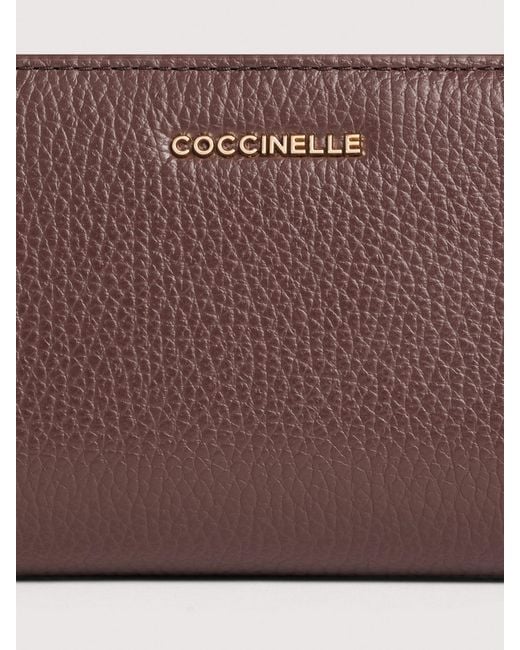 Coccinelle Multicolor Medium Grained Leather Wallet Metallic Large
