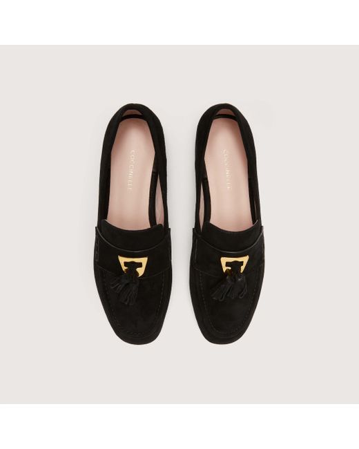 Coccinelle Black Suede Loafers Beat Suede