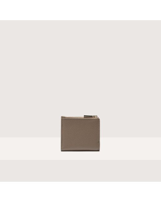 Coccinelle Natural Small Grained Leather Wallet Metallic Soft