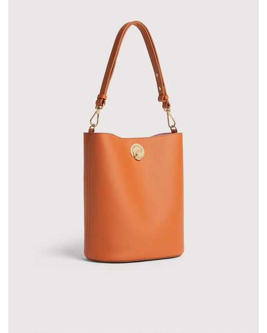 Coccinelle Two-Sided Leather Bucket Bag Nikla Medium in Orange | Lyst