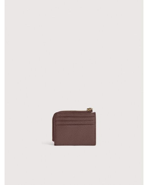 Coccinelle Pink Grainy Leather Card Holder Tassel Small
