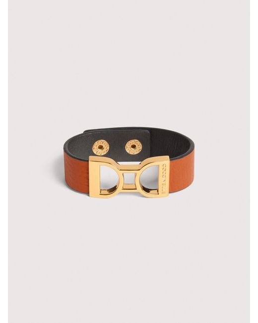 Coccinelle Multicolor Grained Leather Bracelet Arlettis Ribbon