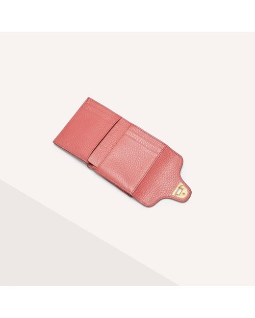 Coccinelle Red Small Grained Leather Wallet Beat Soft