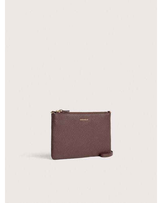 Coccinelle Brown Grained Leather Crossbody Bag Best Crossbody Mini