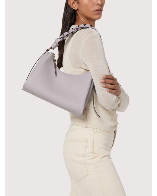 Coccinelle Natural Two-Sided Leather Shoulder Bag Boheme Small