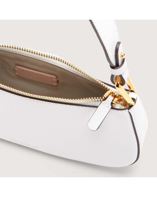 Coccinelle White Grained Leather Minibag Merveille