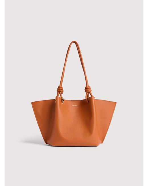 Coccinelle Pink Grained Leather Tote Bag Finn Medium