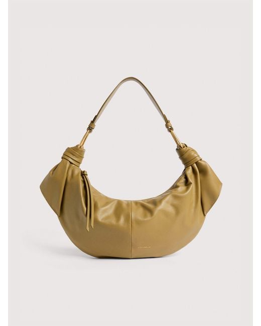 Coccinelle Metallic Smooth Leather Shoulder Bag Furoshiki Medium